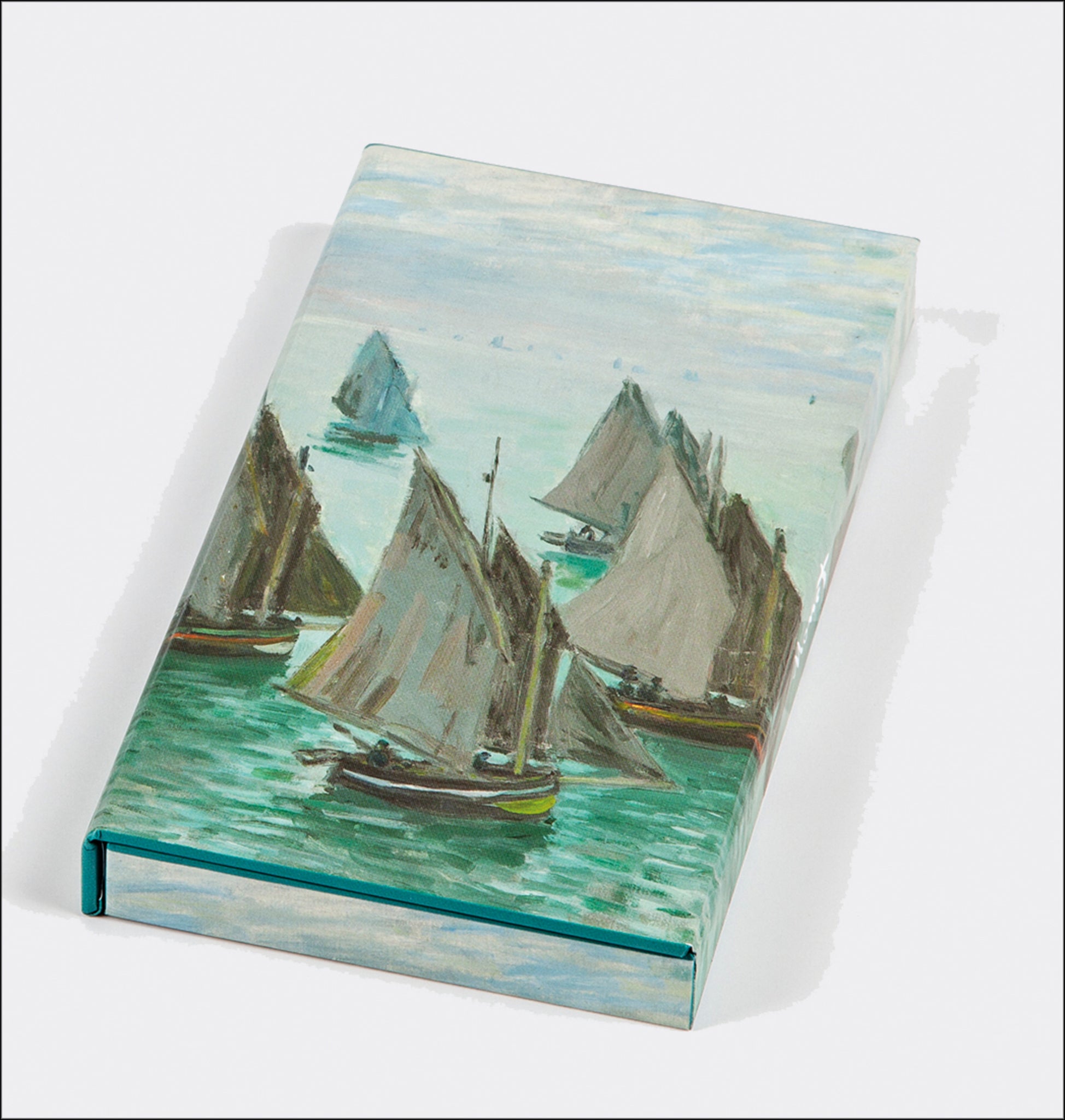 teNeues - 8-Pen Set: Monet Fishing Boats, 8 Ballpoint Pens, Unique Paper Wrapped Barrel, Soft Touch, Sleek Case